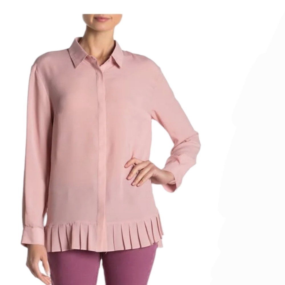 FRENCH CONNECTION Pleated Long‎ sleeves Blouse Sz XSMALL
